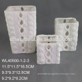 Hollow series promotion white porcelain candle holder